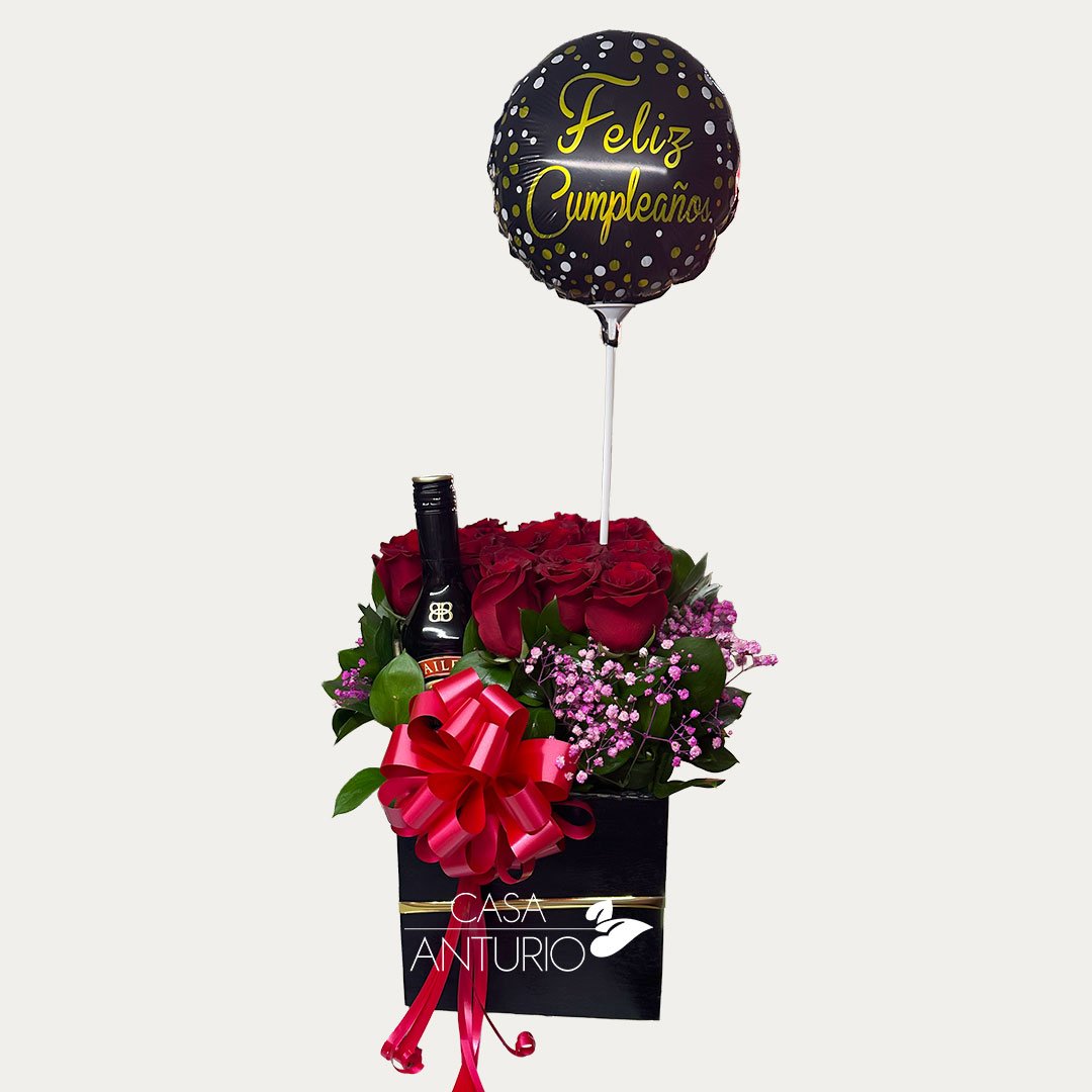 Arreglo de Rosas con Globo
