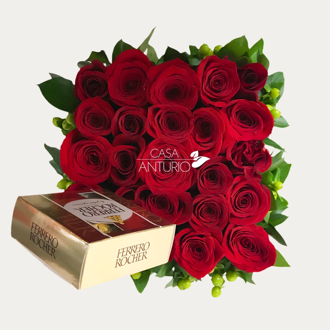 Arreglo de Rosas Rojas con Chocolates - Imagen 2