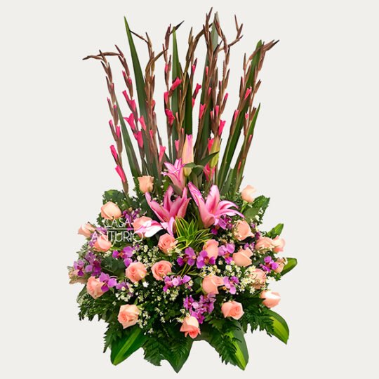 Arreglo de Rosas, Lirios y Gladiolos