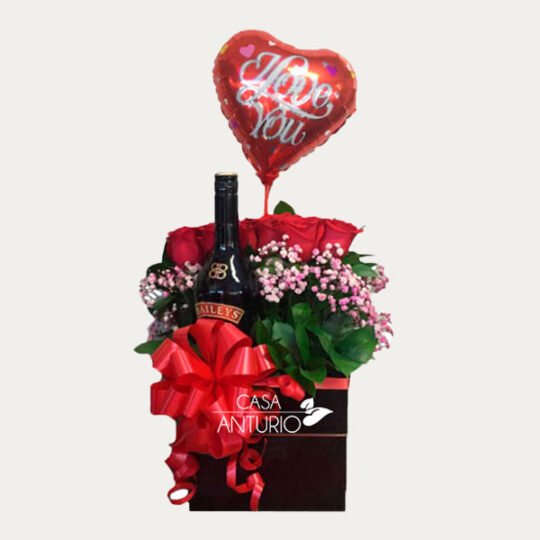 Arreglo de Rosas con Globo