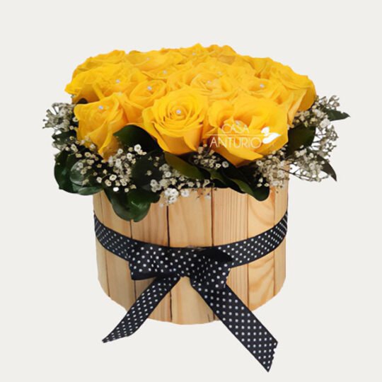 Caja de Rosas Amarillas