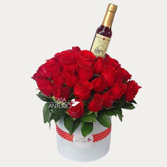 Caja Blanca de Rosas Rojas