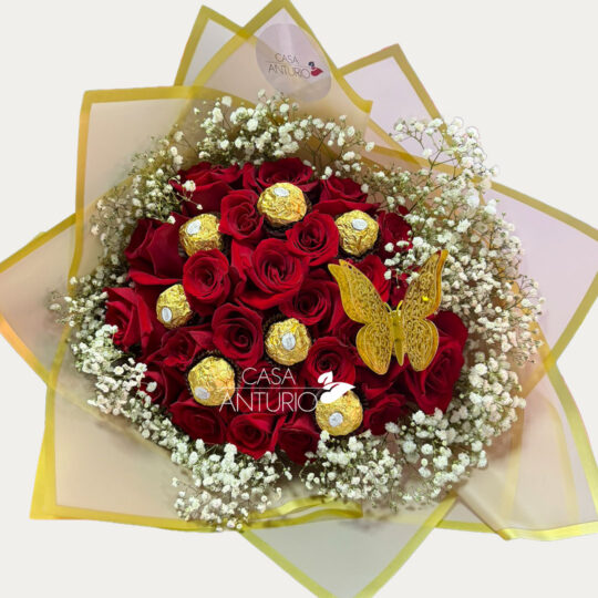 Bouquet de Rosas Rojas y Chocolates