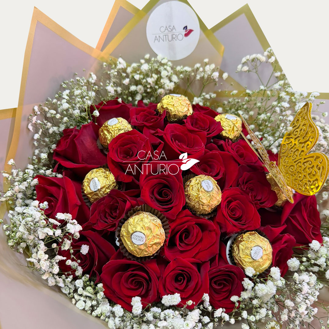 Bouquet de Rosas Rojas y Chocolates - Imagen 4