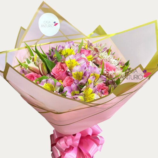 Bouquet de Rosas y Astromelias