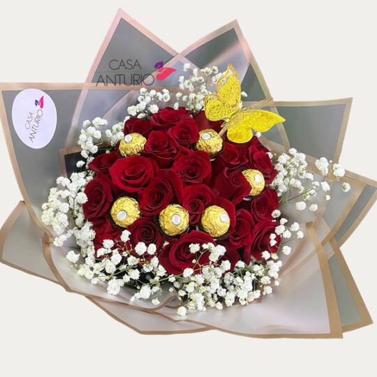 Bouquet de Rosas Rojas y Chocolates