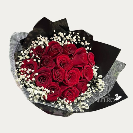 Bouquet de Rosa Roja con Perla