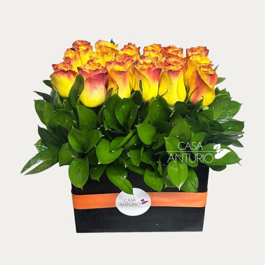 Arreglo Rectangular en Rosas Amarillas