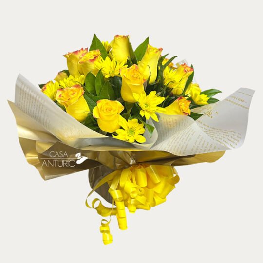 Arreglo de Rosas y Margaritas Amarillas