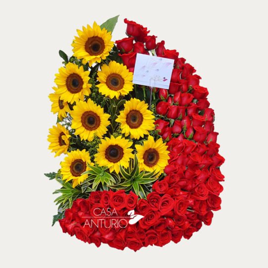 Arreglo Gigante de Rosas Rojas y Girasoles