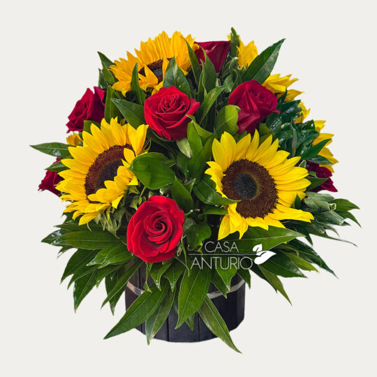Arreglo de Girasoles y Rosas