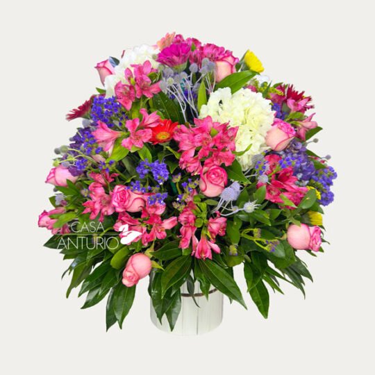 Arreglo de Rosas, Astromelias, Statice y Gérberas