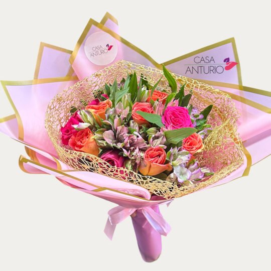 Bouquet de Rosas y Astromelias