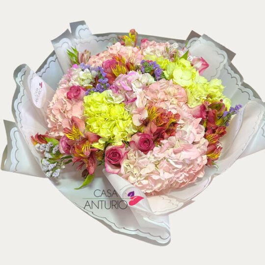 Bouquet de Rosas, Astromelias y Hortensias