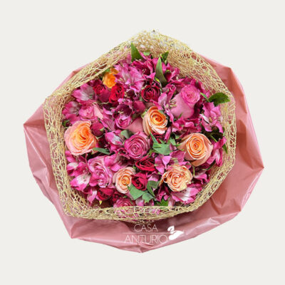 Bouquet de Rosas y Astromelias