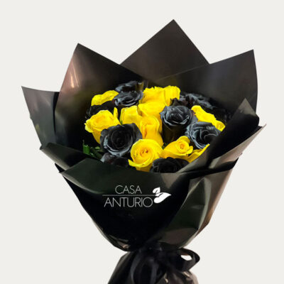 Bouquet de Rosas Amarillas y Negras