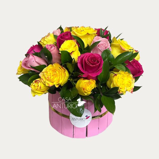 Arreglo Circular de Rosas Colorido