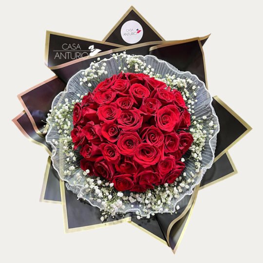 Bouquet de Rosas Rojas y Perla
