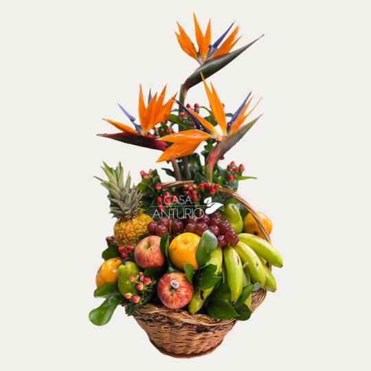 Frutero con Aves del Paraíso