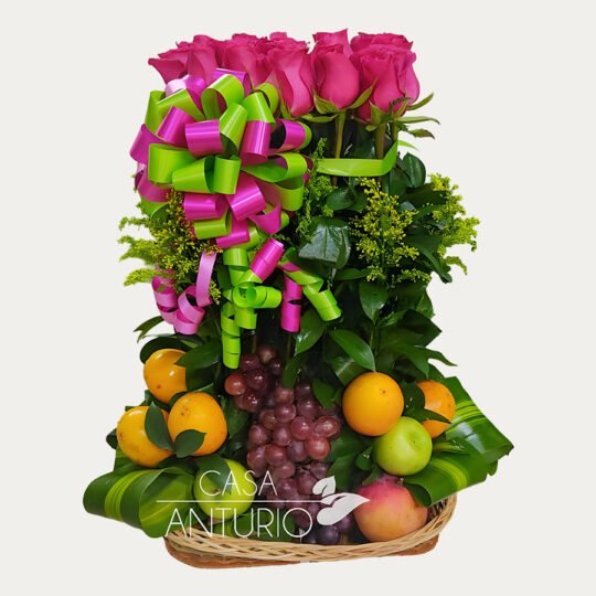 Frutero con Rosas y Moño