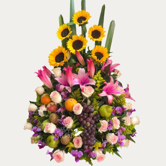 Frutero en Rosas, Orquídea Hawaiana, Girasoles y Lirios