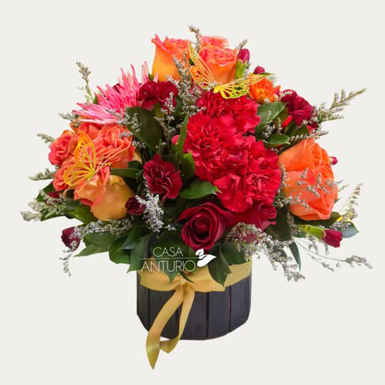 Arreglo de Rosas, Cláveles, Crisantemos y Gérberas