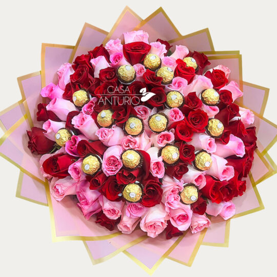 Bouquet Grande de Rosas y Chocolates