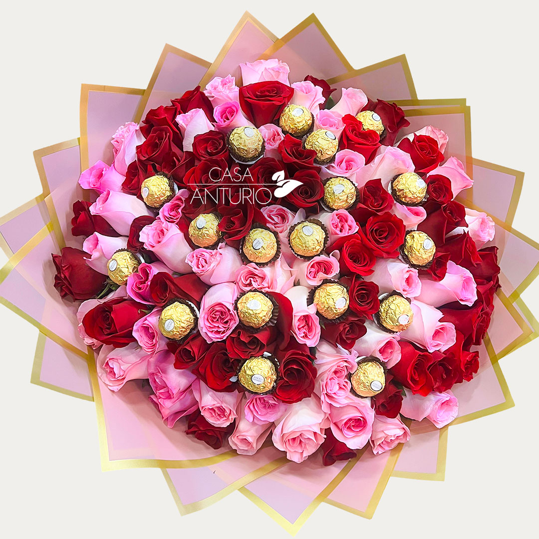 Bouquet Grande de Rosas y Chocolates