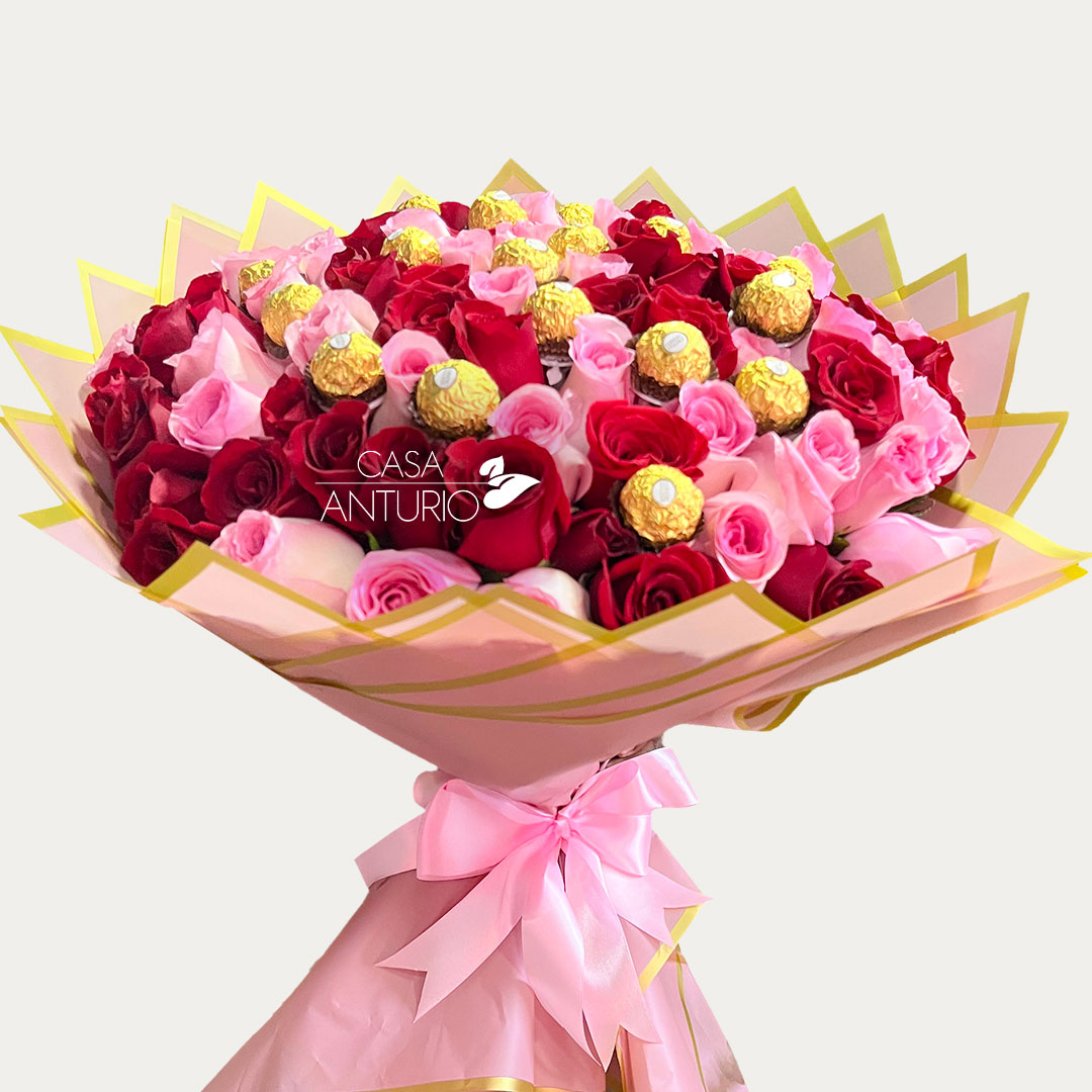 Bouquet Grande de Rosas y Chocolates - Imagen 2