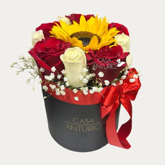 Arreglo Circular de Rosas y Girasol