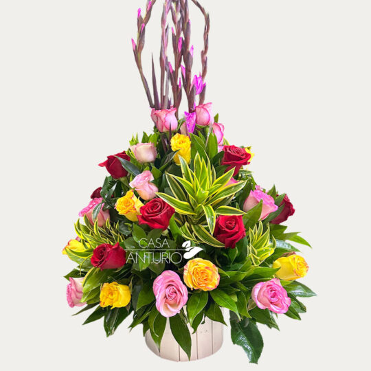 Arreglo de Rosas y Gladiolos