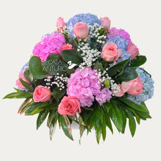 Arreglo de Rosas y Hortensias
