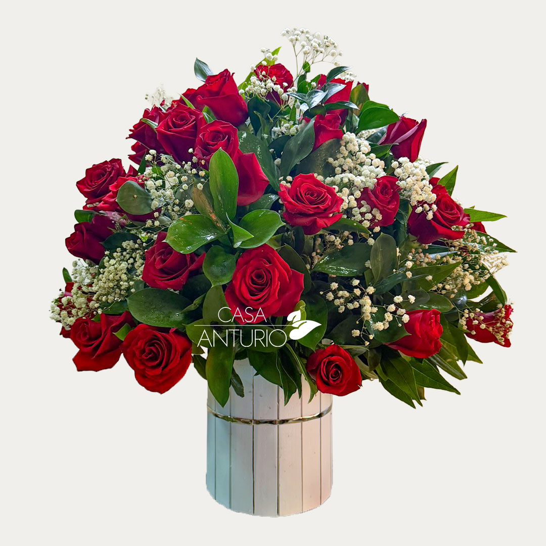 Arreglo de Rosas Rojas con Perla