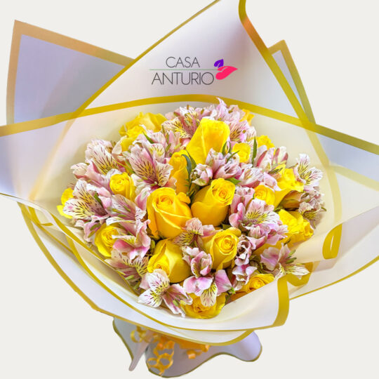 Bouquet de Rosas y Astromelias